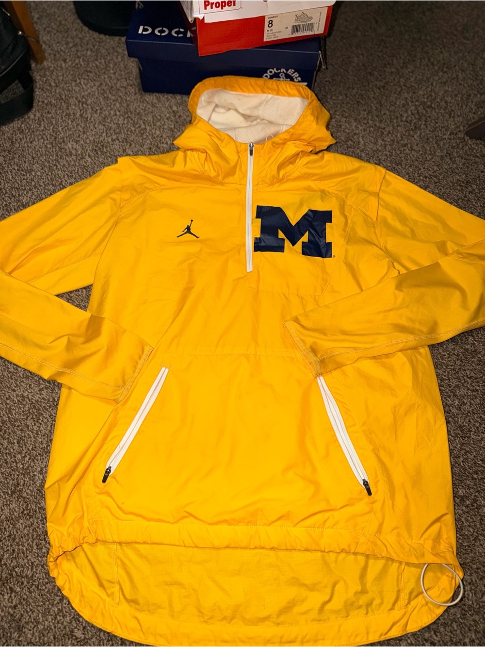 Jordan x Michigan Wolverines half-zip hooded Windbreaker-Medium
